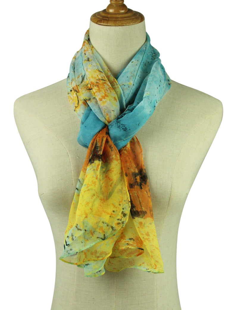 PANTONIGHT Long Chiffon Sheer Scarf Printed Lightweight Scarf For Womens (COL 750) - Image 3